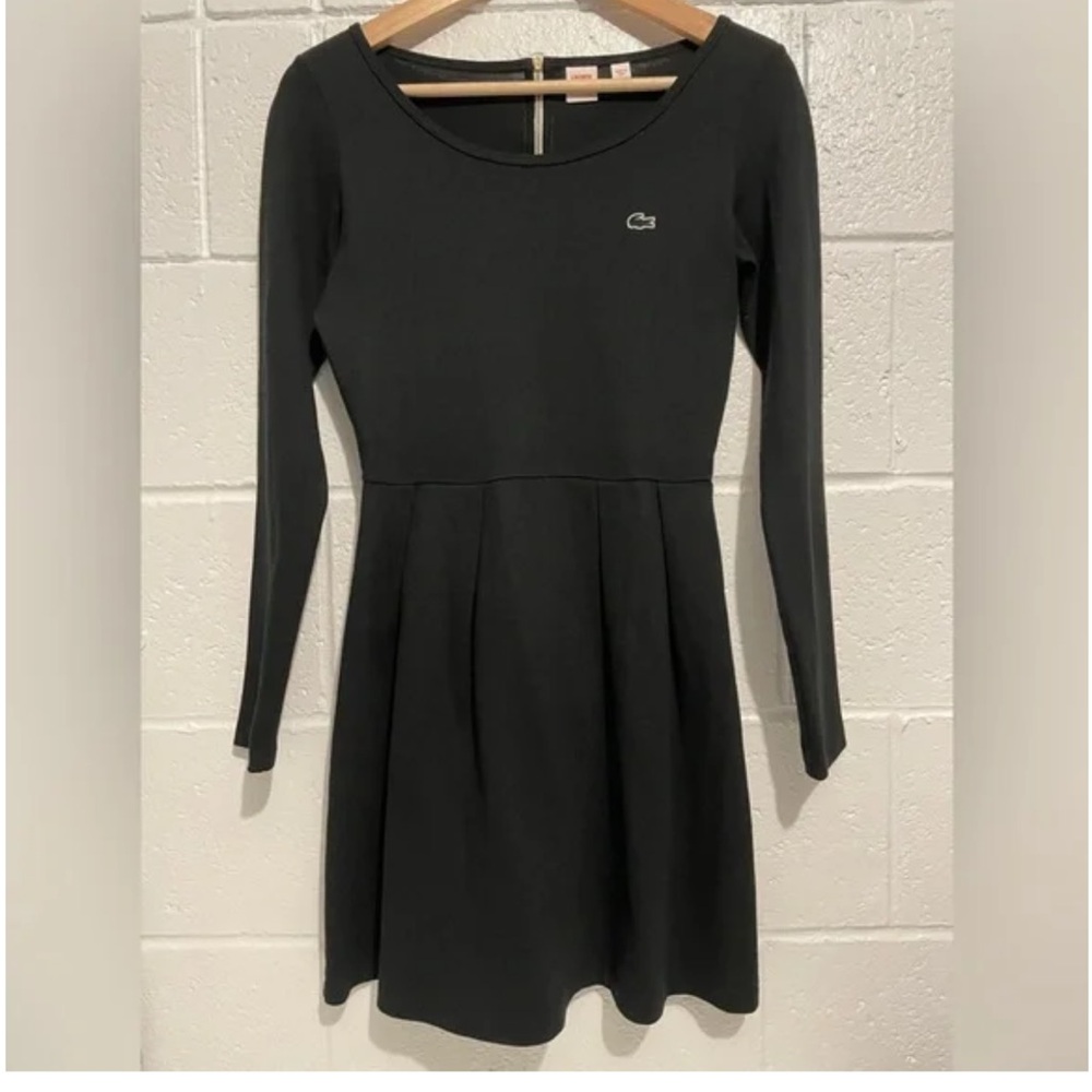 Lacoste L!VE Women's Long Sleeve Black Tennis Dress